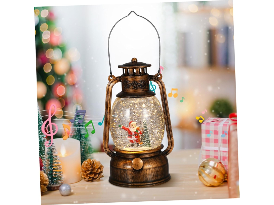 Bola De Nieve Navideña Luminosa Con Papá Noel Y Árbol, Función Musical, Decoración De Mesa Para Fiestas.
