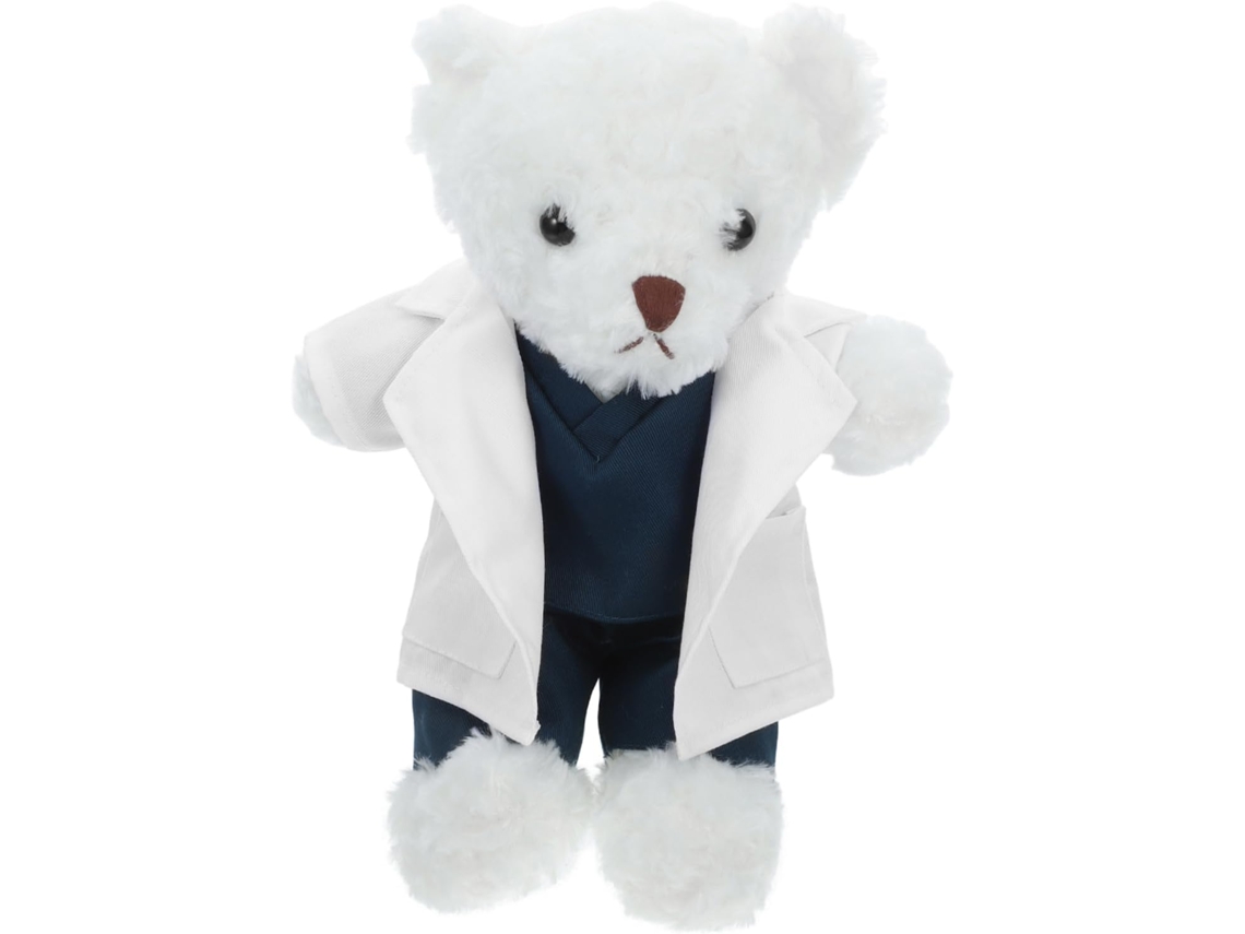 Oso De Peluche Blanco Con Disfraz De Médico - Regalo Decorativo