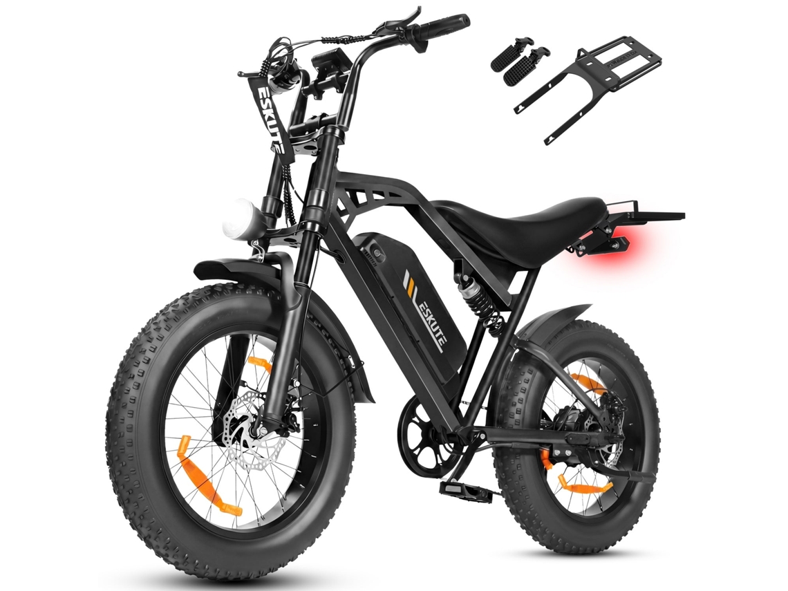 Moto Eléctrica | Eskute V202 | 250w 48v20.8ah 20x4 Frenos Mecánicos Accesorios - Negro