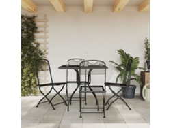 Conjunto de comedor de jardín de 5 piezas DKD Home Decor de malla metálica antracita