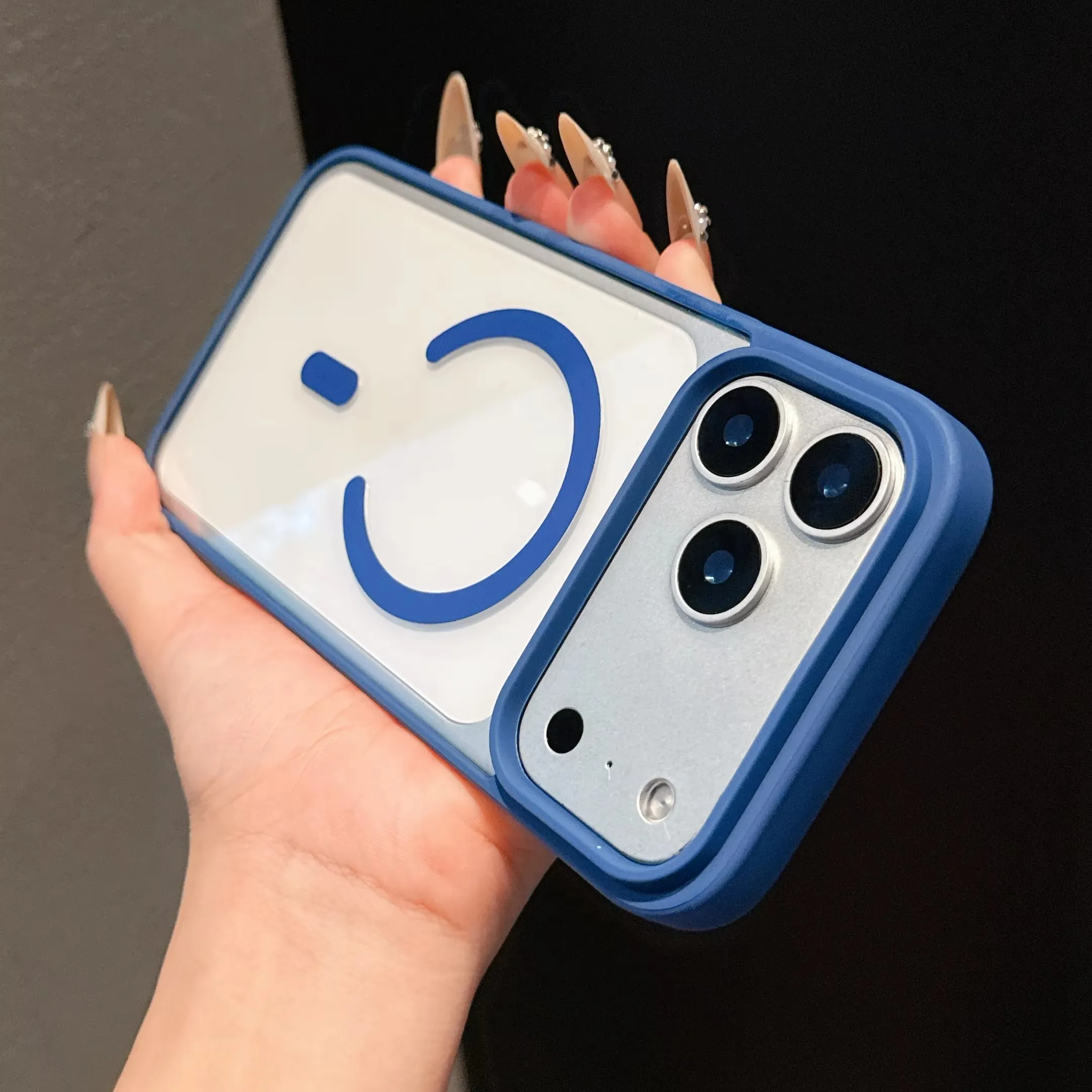 (azul Oscuro Para Iphone 12 Pro) Compatible Con Funda Protectora Magsafe Y Cubierta Trasera De Acrílico.
