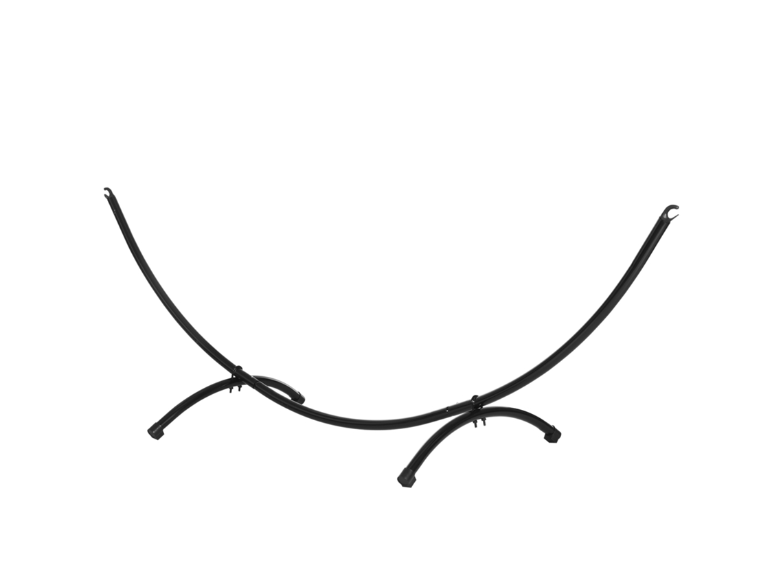 Soporte Hamaca Acero 300x90x100cm 120kg Jardín Playa Camping Negro