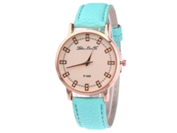 Reloj De Pulsera De Cuarzo Unisex Con Correa De Cuero Pu Zhoulianfa (menta)