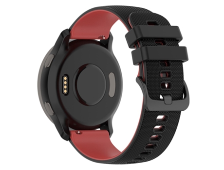 Correa de Silicona 22mm bicolor ajustable para Samsung Galaxy Watch3 45mm/Huawei Watch 3/Garmin Forerunner 255/Apex 46mm - negro/rojo