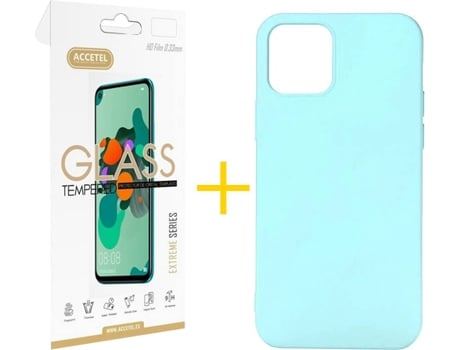 Kit Funda + Protector de Pantalla Apple iPhone 11 SKYHE Liso (Verde Agua)