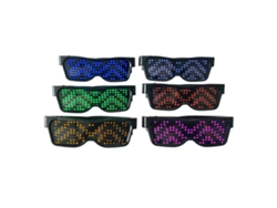 Gafas LED 2026 con luz USB recargable e inalámbrica, pantalla intermitente y control por aplicación para fiestas navideñas, bares, festivales y raves.