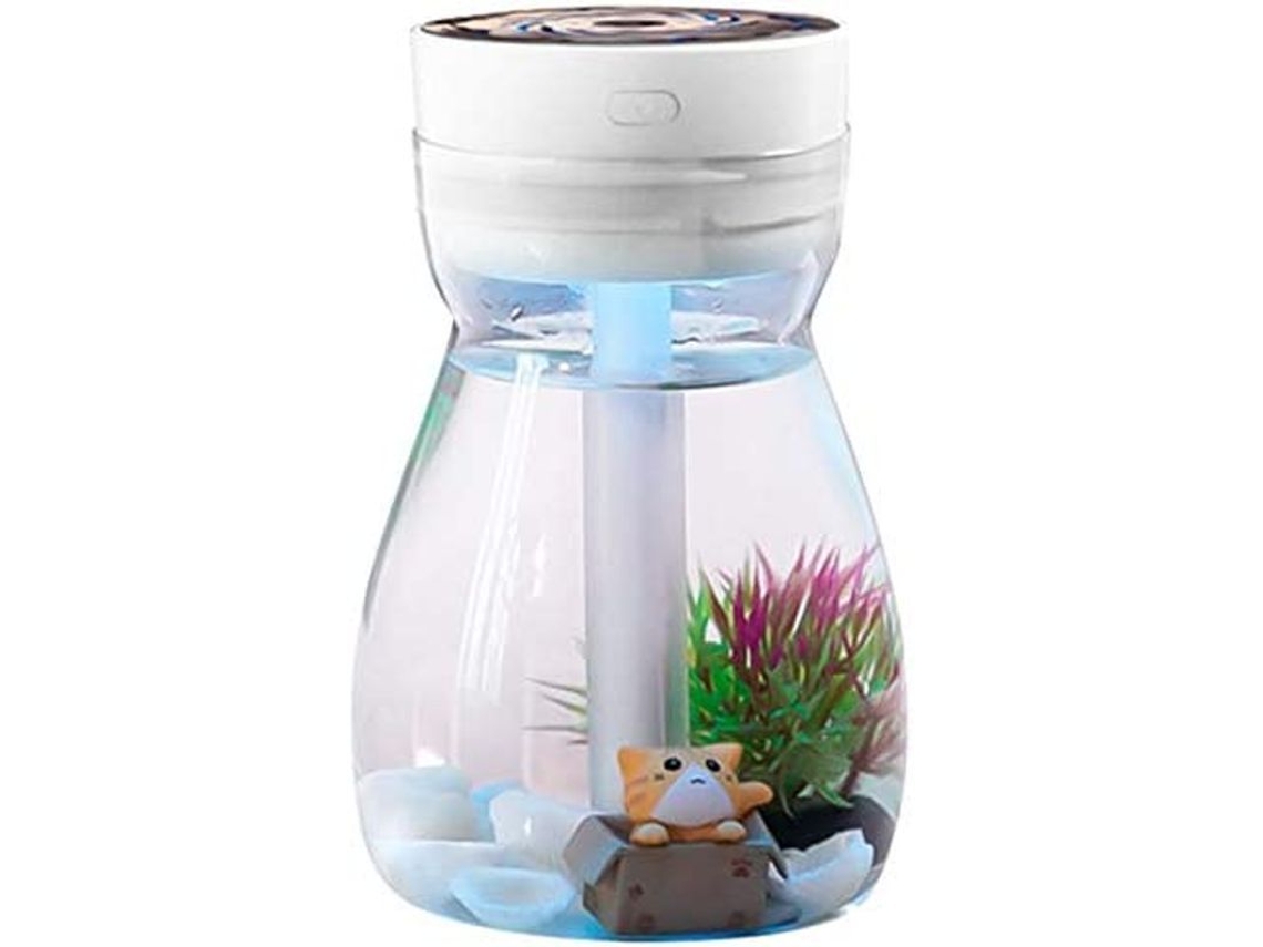 Humidificador De Niebla Adorable Con Luz Led Usb Para Oficina Y Dormitorio, Purificador De Aire Blanco, 380 Ml