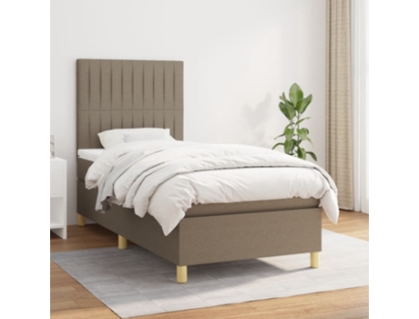 Cama con somier VIDAXL (Gris - Tela - 203 x 90 x 128 cm)