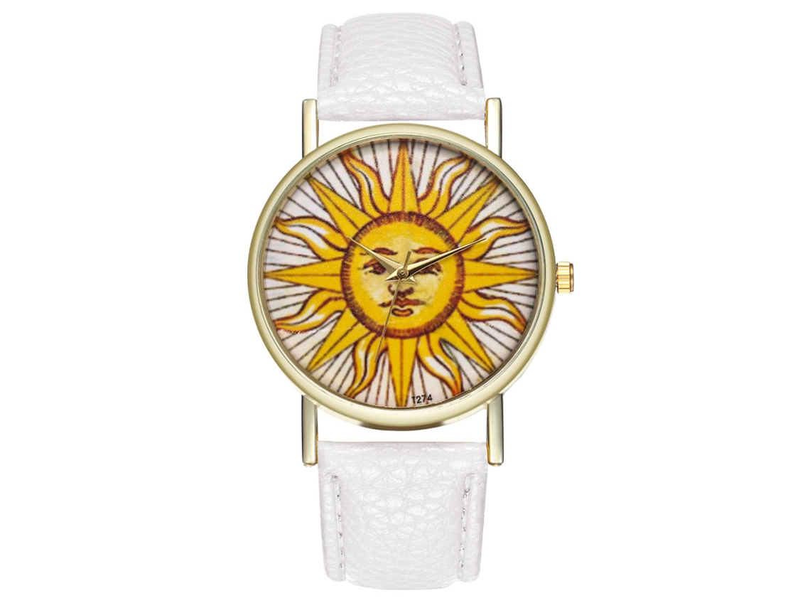 Reloj De Muñeca Analógico De Quartzo Con Correa De Pu Para Mujer Y Hombre (blanco)