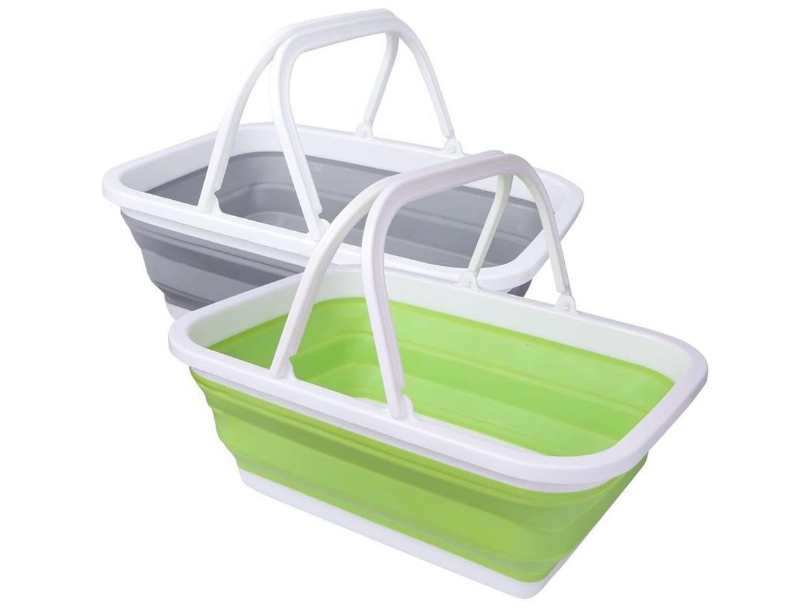 2026da-fregadero Plegable De Camping 2 Piezas, Grande Ligero Con Mango, Para Exterior Interior Cocina Hogar