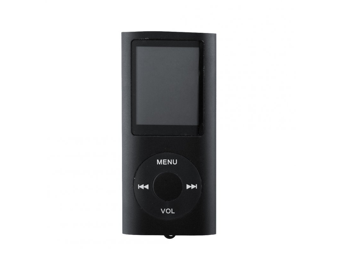Reproductor MP3 de 1,8 pulgadas reproduciendo música Grabadora de radio FM integrada Reproductor de libros electrónicos con cable USB negro