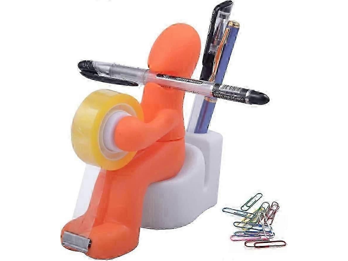 Artículos de oficina The Butt Station, dispensador de cinta, dispensadores de cinta para oficina, con rollo de clips para almacenamiento GOKOCO