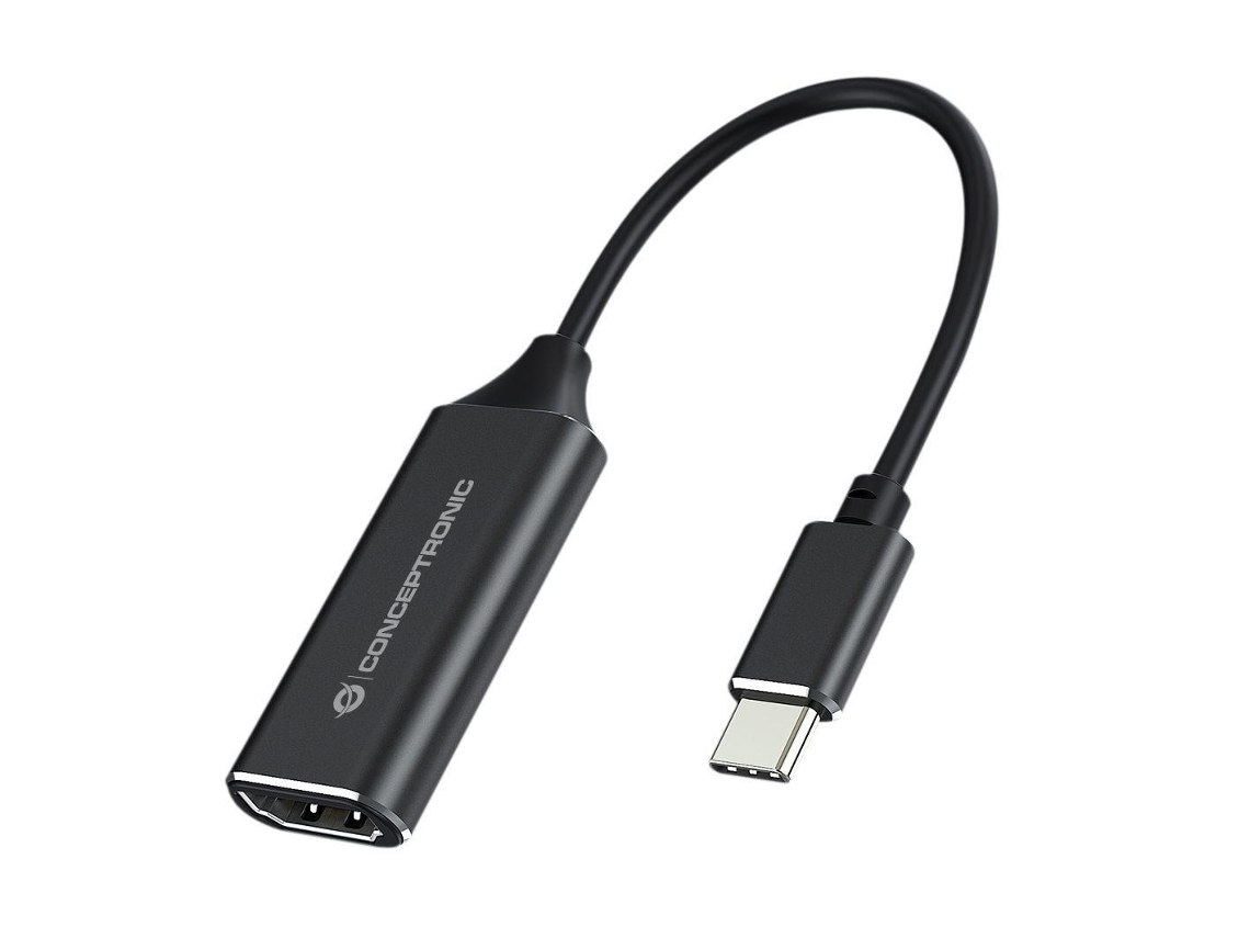 Adaptador de cable de vídeo Conceptronic Abby03B tipo HDMI a USB estándar tipo C negro