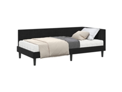 Syfax™ Estructura De Cama Esquina Con Colchón 2 Pcs Negro Terciopelo