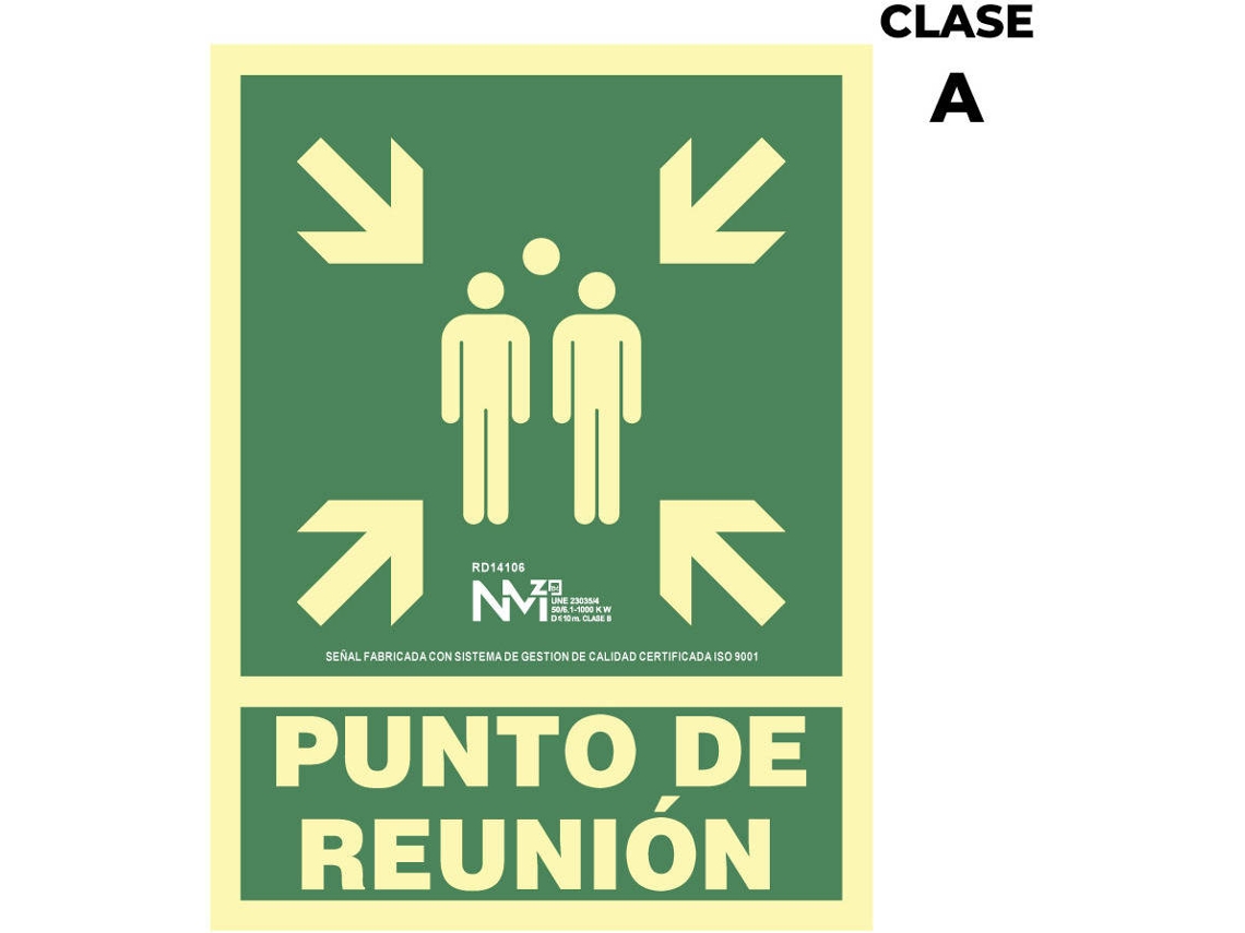Letrero de Evacuación NORMALUZ "Punto de Encuentro" Clase A (Pvc 1Mm) 22.4X30Cm