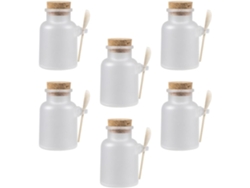 Juego De 6 Tarros De Plástico Blanco Recargables Para Polvo De Mascarilla De Ciieeo