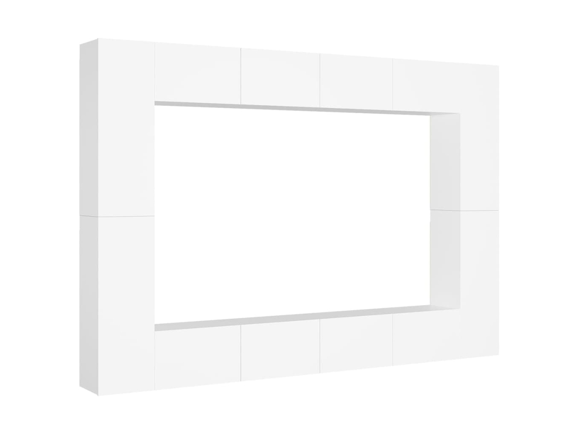 Maison Exclusive - Juego De Mueble Para Tv De 8 Piezas Aglomerado Blanco
