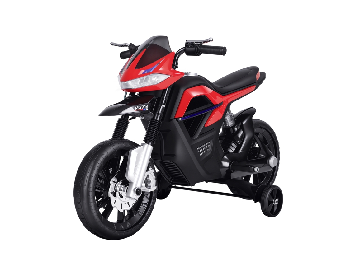 Moto Eléctrica Infantil De 6 V, Juguete Para Niños Con Luces Y Música, Roja, 105x52,3x62,3