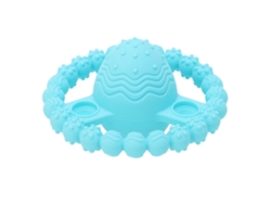 Juguete de dentición de silicona, sonajero vibrador para aliviar las encías, color azul, modelo 2026.