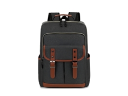 Mochila para portátil de estilo retro, 16 pulgadas, perfecta para viajar y muy elegante, gris oscuro.