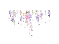 Pegatinas de pared decorativas con flores, enredaderas y mariposas, 2 unidades, para salón y dormitorio
