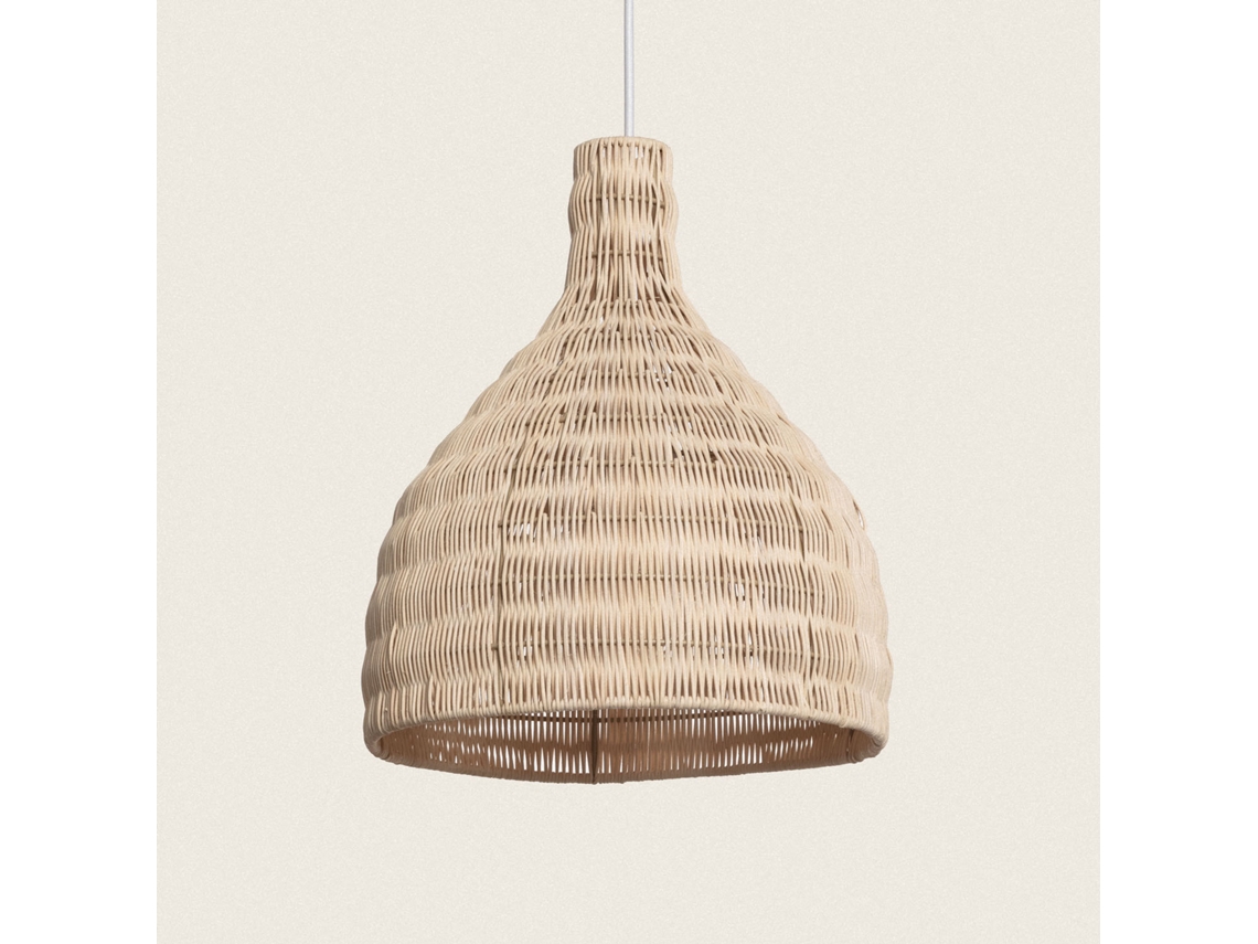LEDKIA Lámpara Colgante Ratán Kegle Natural