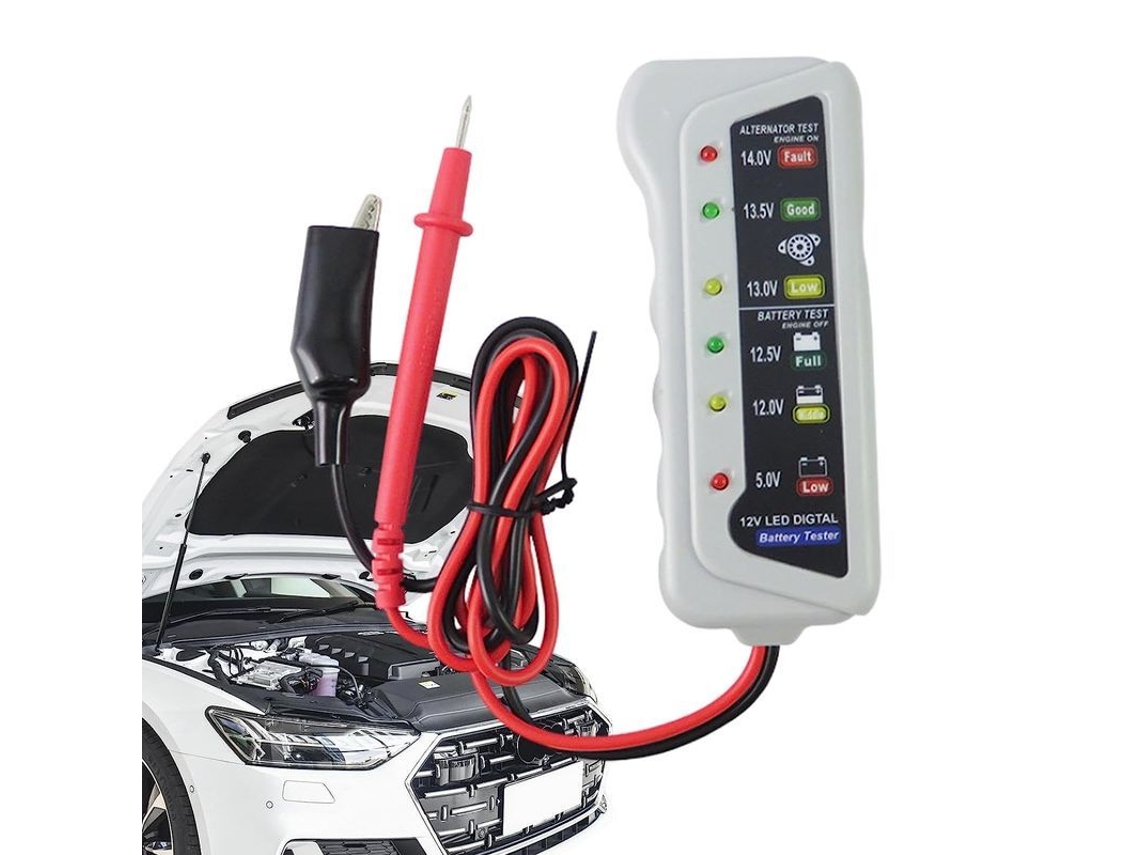 Probador De Baterías De Alta Precisión De 6v Y 12v Para Automóviles Con Luz Led Y Mango Ergonómico.