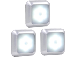 Luminária Com Sensor De Movimento, Luz De Gabinete, Luz Noturna De 6 Leds (luz Branca, Pacote Com 3)