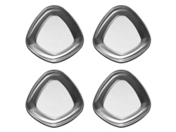 Juego de 4 platos para servir de acero inoxidable, poligonales MEOIRUERY