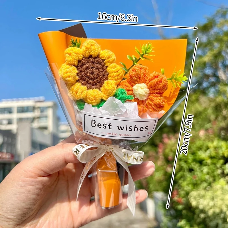 Mini Ramos De Ganchillo, Regalos Florales Hechos A Mano Con Ganchillo
