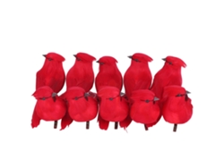 10 Pájaros Artificiales De Espuma Roja Hechos A Mano Para La Decoración De Jardines Y Parques.
