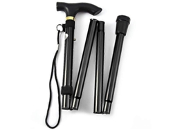 Bastón plegable y ligero - Bastón de viaje ajustable de aluminio con base de goma antideslizante.