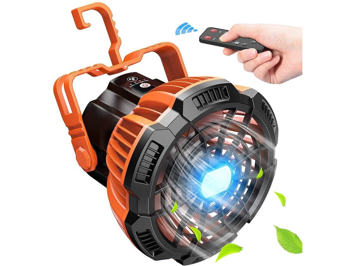 Ventoinha Portátil  V4 (Bateria - Diâmetro 20 cm - 4 V - Laranja)