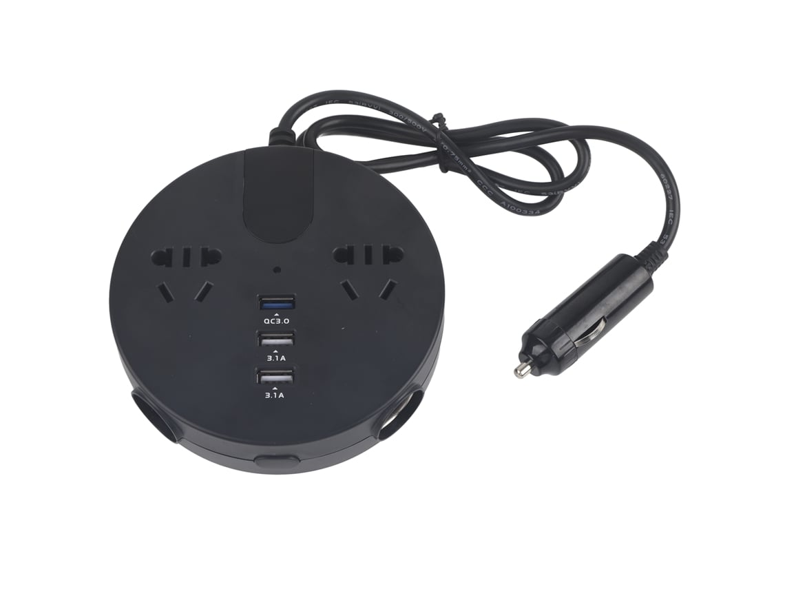 Inversor De Coche 12-24v A 220v 150w Convertidor De Energía Con Pantalla Digital Led