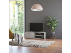 Mueble De Tv Madera Contrachapada Gris Hormigón 120x34x37 Cm