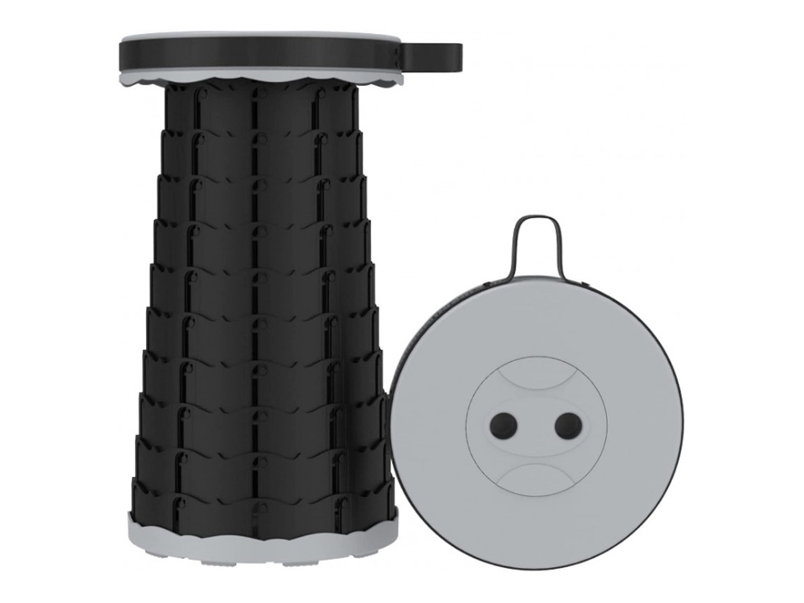 Banco Dobrável Portátil Para Camping Pesca Caminhada Churrasco Jardim Altura Ajustável Telescópica Redonda Cinza 225Kg DED