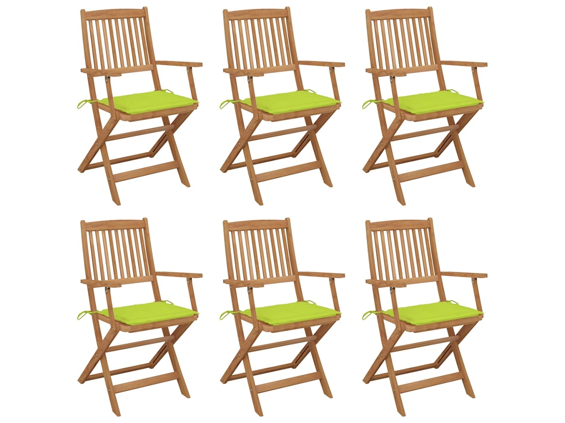 Sillas de jardín plegables de 6 piezas con cojines DKD Home Decor