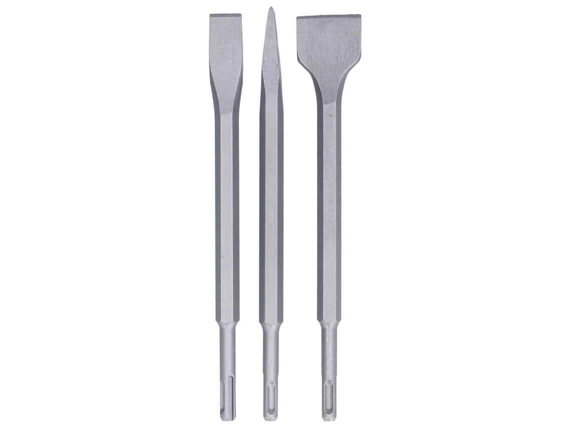 3 Piezas Brocas De Martillo Rotativo De Acero Al Carbono Para Britadeira, Plana Y Puntiaguda Para Azulejos Y Concreto Con Mango Redondo