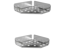 Cesta de Canto para Chuveiro Moon 20X20X5.5 Cm 2 Unidades Transparentetatay