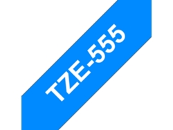 Cinta laminada Compatible Brother Tze555 Texto Blanco / Fondo Azul 24Mm X 8M