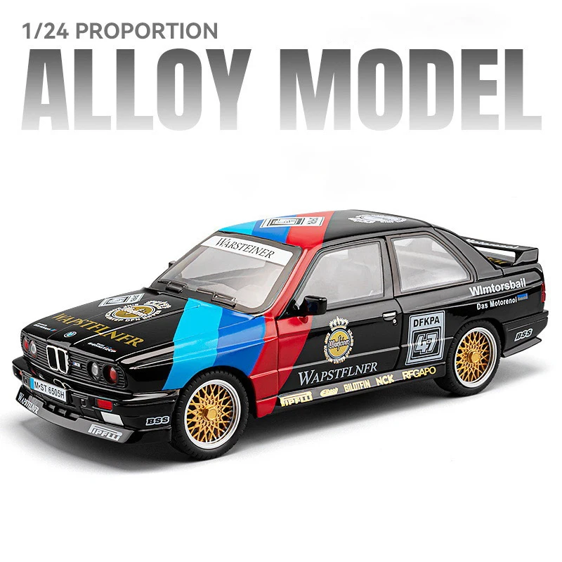 (negro Y Azul) Modelo De Coche De Juguete De Aleación Supercar A Escala 1:24, Modelo De Coche De Metal Fundido A Presión