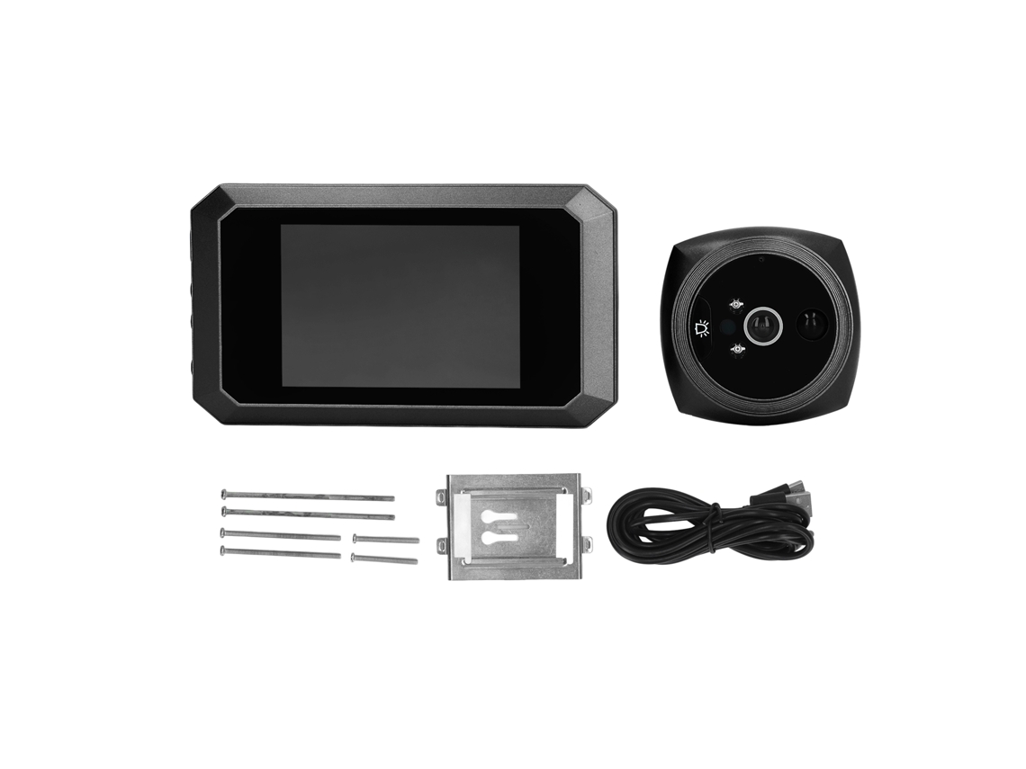Kit electrónico inteligente Mirilla con cámara HD de 720p y mosquitera para puerta.