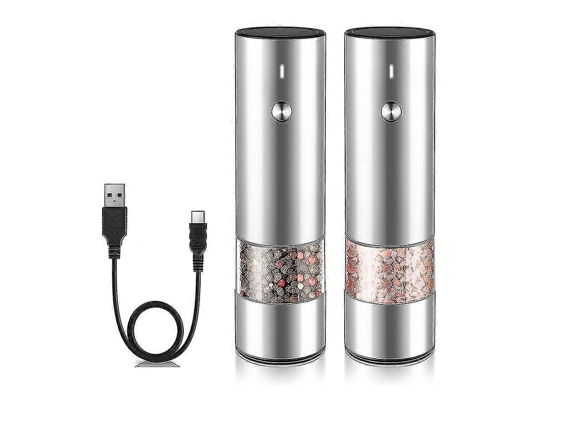 Molinillo eléctrico de sal y pimienta, molinillo de pimienta, juego de molinillo automático con ajuste. Rosewell