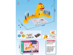 Mesa de aprendizaje infantil (Pato Amarillo) con proyector, ciencia, luces, música y tablero de dibujo de jirafa.