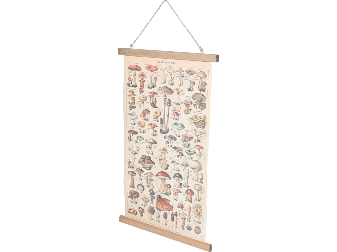 Bandera Colgante Retro Healeved Con Estampado De Setas, Hecha De Tela Y Madera, Para Ahorrar Espacio En El Dormitorio Y