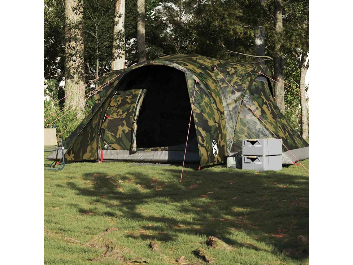 Tienda de campaña familiar tipo domo para 6 personas, impermeable, camuflaje.