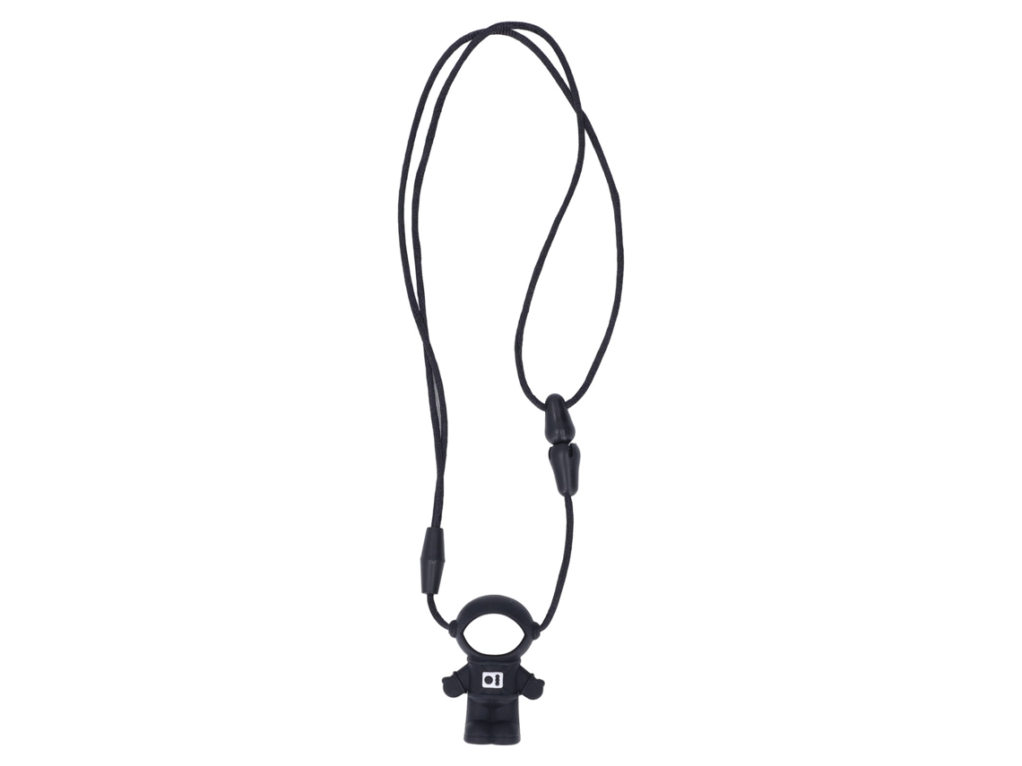 Colgante Para La Dentición Del Bebé En Silicona Con Forma De Astronauta, Collar Masticable Para Niños, Negro.