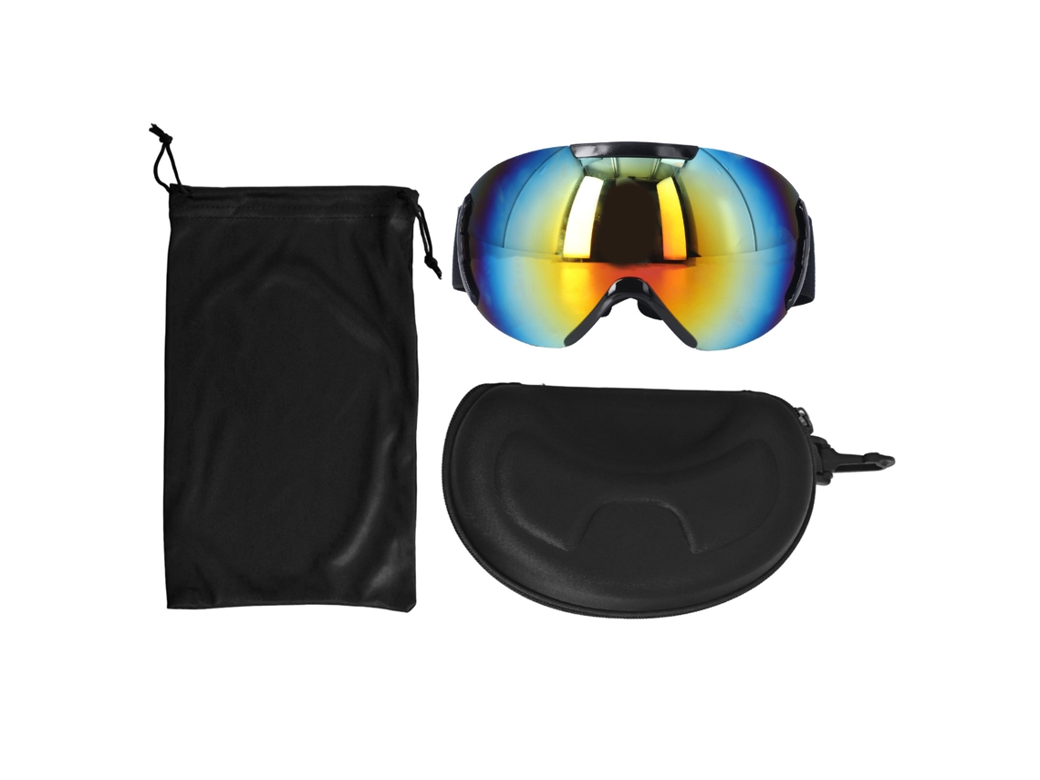 Gafas de esquí con lente antivaho con revestimiento de PE, doble capa, montura ajustable sin montura, accesorios para motocicleta