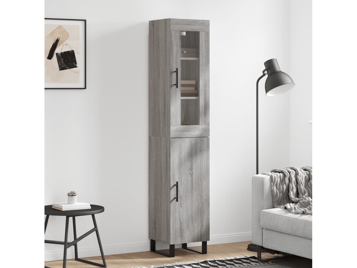 Aparador Alto Madera Contrachapada Gris Sonoma 34,5x34x180 Cm