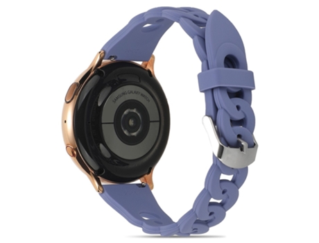 Correa de Silicona 20mm diseño circular para Garmin Venu 2 Plus/Samsung Galaxy Watch4 - púrpura claro